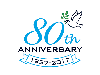 三笠産業創業80周年記念ロゴ
