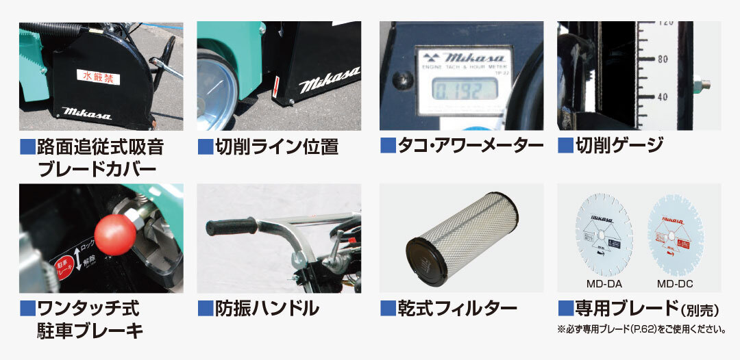 コンクリートカッター | MCD-216HSDX | 三笠産業 | 小型建設機械 | Mikasa Sangyo Co.,Ltd.