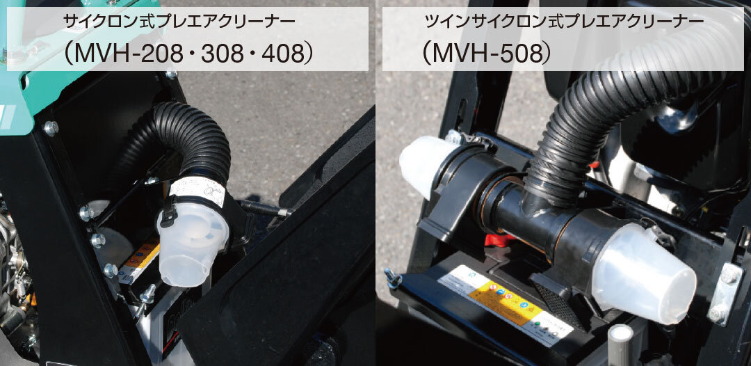 ダストの濾過効率を4倍に(当社比) サイクロンプレクリーナー標準装備