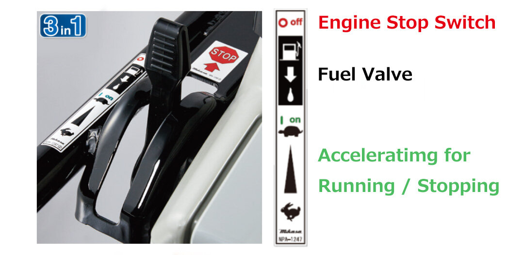 Throttle Lever with fuel cutoff mechanism interlocked kill-switch