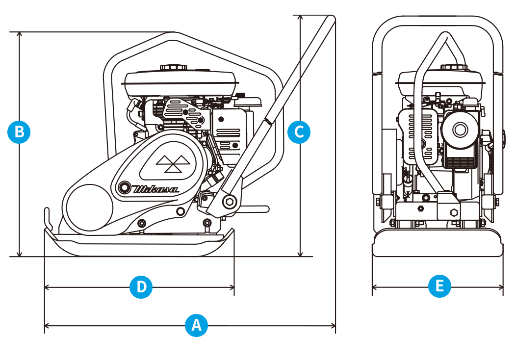 プレートコンパクター | MVC-e60 | 三笠産業 | 小型建設機械 | Mikasa